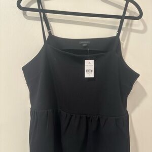 Ann Taylor Black Sleeveless Peplum Spaghetti Strap top